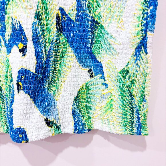 FARM RIO Araras Parrot Mini Dress White Blue Tropical | Medium * - Picture 6 of 8